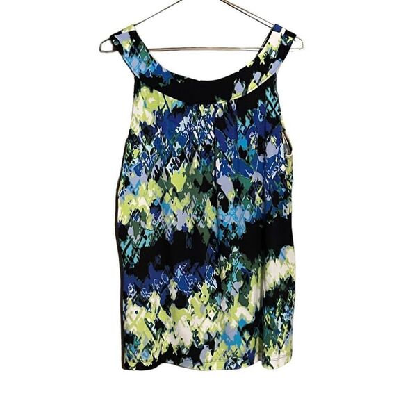 Cato Women's Multicolor Abstract Print Sleeveless Blouse Size Large - Picture 2 of 7